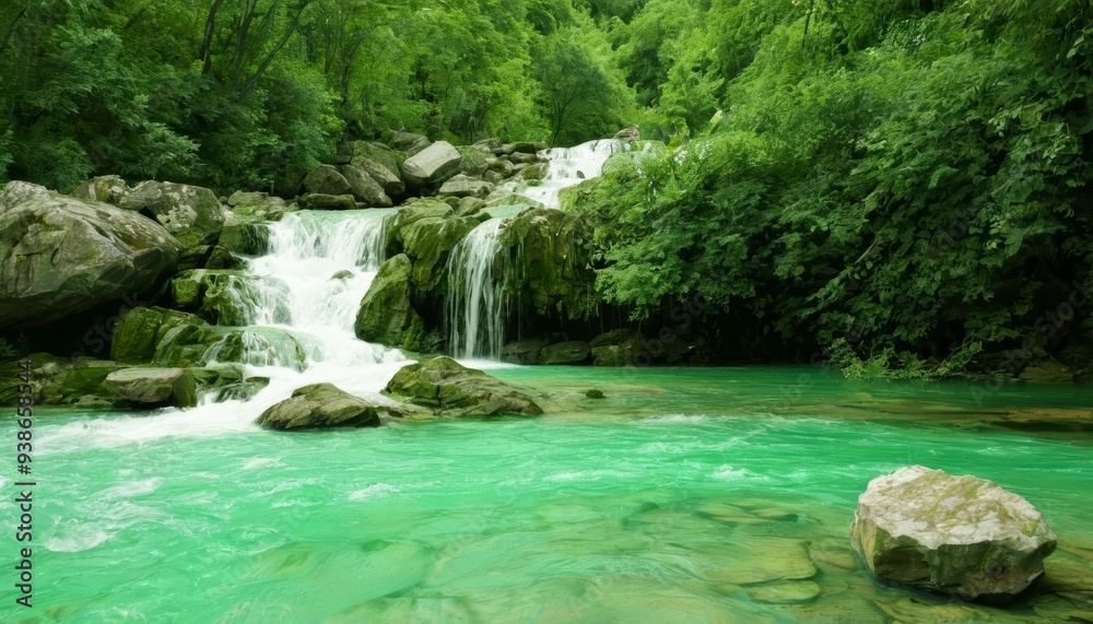 Naklejka premium Emerald Waters of a Hidden Paradise