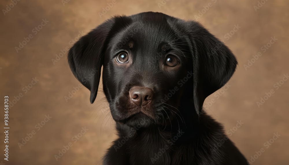 A puppys innocent gaze full of curiosity and love A puppys innocent gaze full of curiosity and love