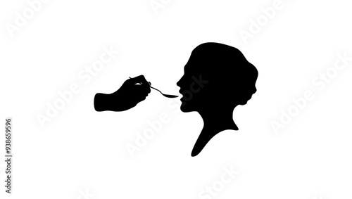 nutritionist emblem, black isolated silhouette