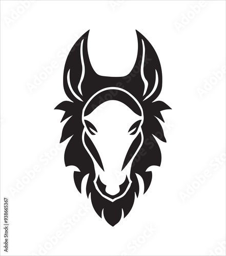 black and white animel logo vector desinge template. photo