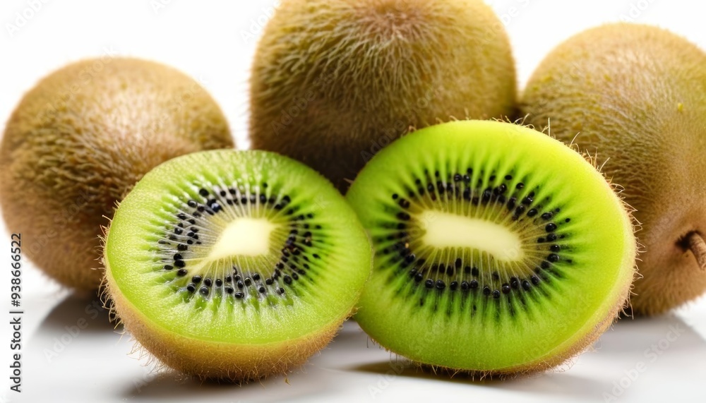 Obraz premium Freshly sliced kiwi fruit ready to enjoy