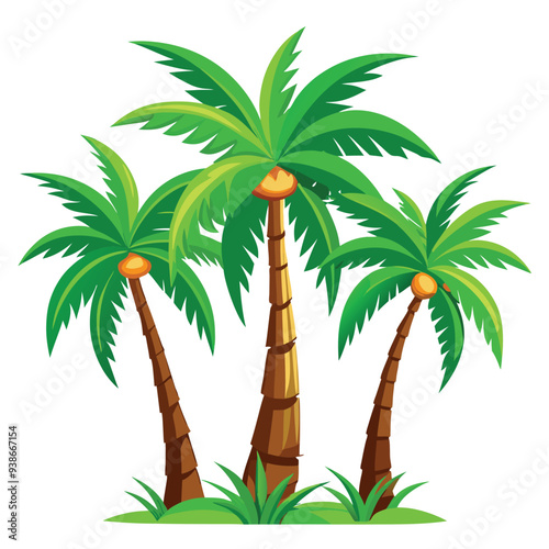 Tree Icon Set Vector of plant silhouette Design.