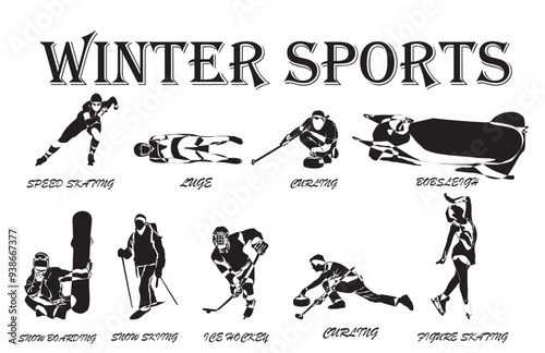 winter sports silhouette