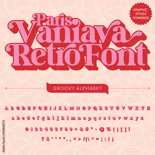 Paris Vaniava Retro Vintage Display bold Font alphabet.eps
