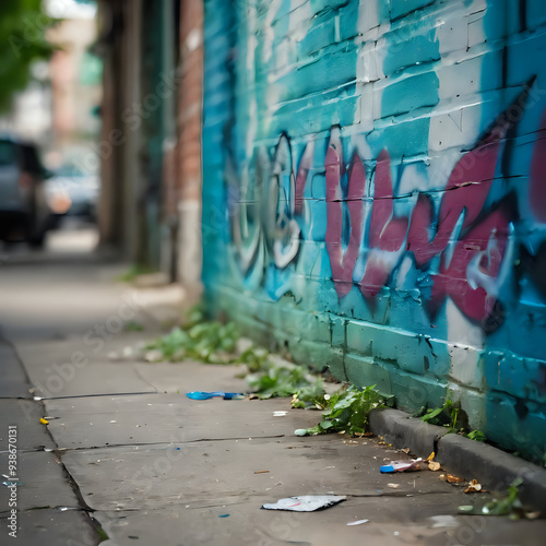 Wallpaper Mural graffiti on a wall on a sidewalk in front of a building Torontodigital.ca