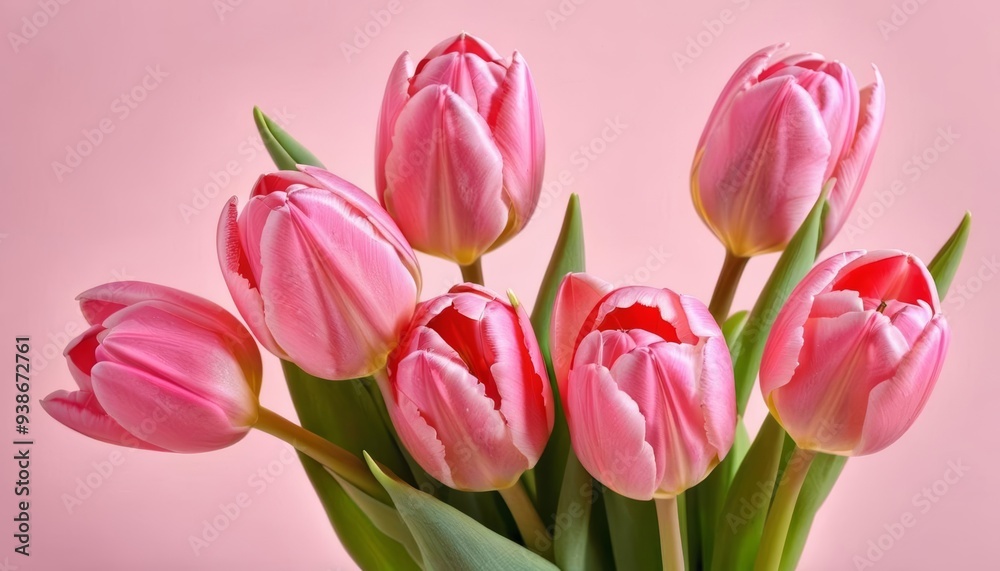 Blooming with joy A bouquet of vibrant pink tulips Blooming with joy A bouquet of vibrant pink tulips