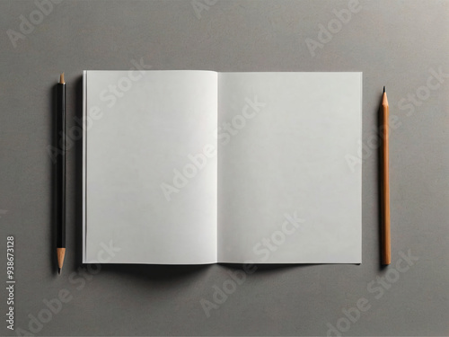open book with pages and pen , for mockup design