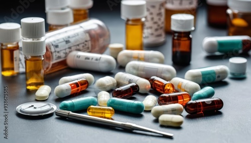  Medicine assortment on a table