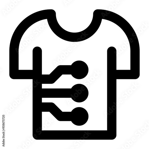 smart clothing, smart clothes, smart shirt, t shirt, smart wear, wearable technology, fashion outline icon
