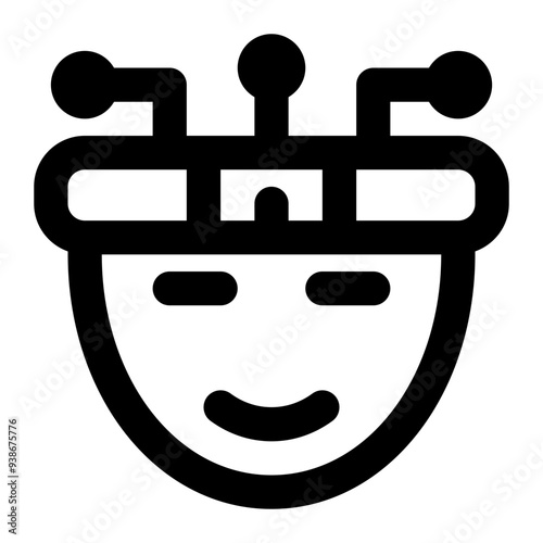 smart headband, robotic, artificial intelligence, wearable technology, wearable device, accessories outline icon