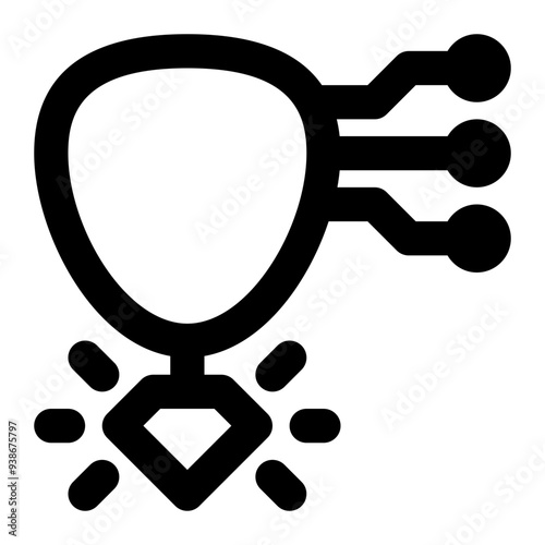 smart jewelry, necklace, accessories, wearable technology, diamond, fashion outline icon