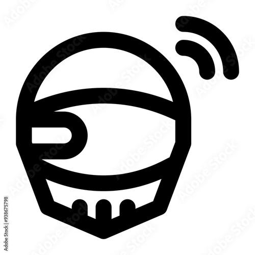 smart helmet, wearable technology, helmet, wearable device, motorcycle helmet, wireless outline icon