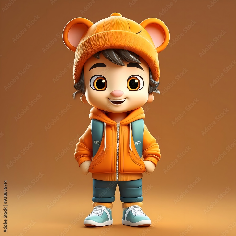 Fototapeta premium Cartoon cute bear illustration vector for happy baby fun