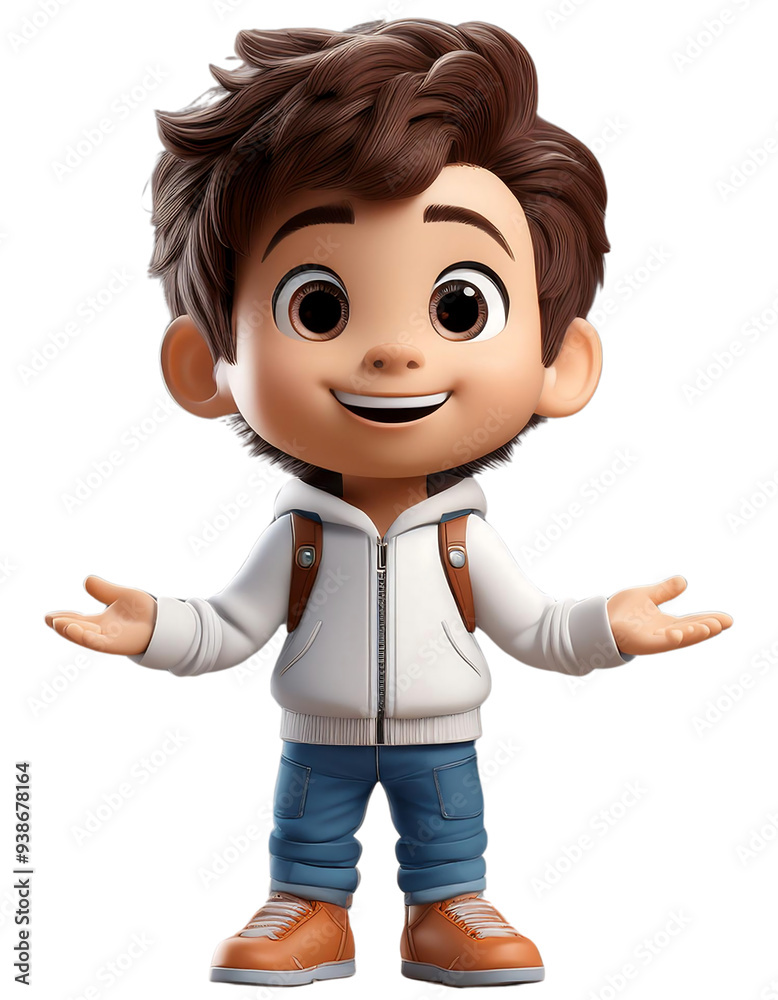 3D animation of child isolate on transparent background. 3D animation of child isolate on transparent background.