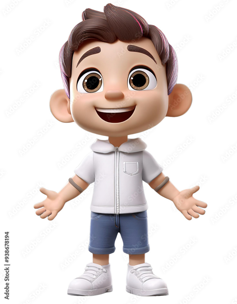 3D animation of child isolate on transparent background. 3D animation of child isolate on transparent background.