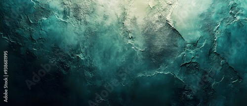 Abyssal Depths: An abstract watercolor background in emerald and teal hues, evoking the mysterious depths of the ocean.  photo