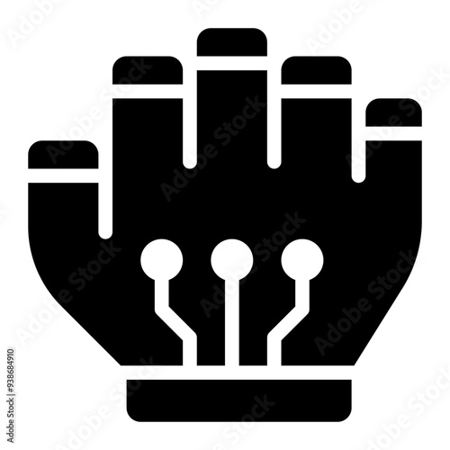 smart glove, gesture recognition, gesture control, hand control, gloves, wearable technology solid or glyph icon