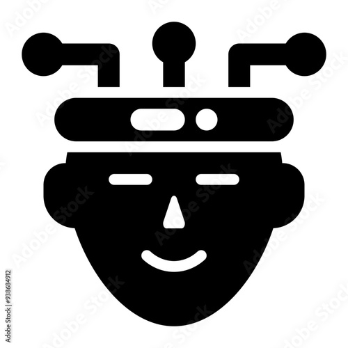 smart headband, robotic, artificial intelligence, wearable technology, wearable device, accessories solid or glyph icon