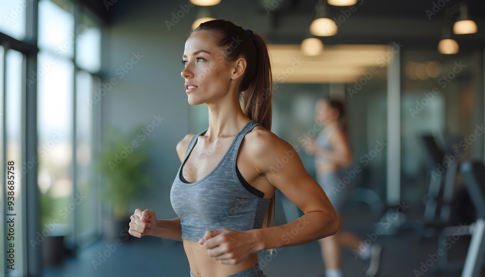 Fitness Enthusiast Model in Athletic Wear During Workout Fitness Enthusiast Model in Athletic Wear During Workout