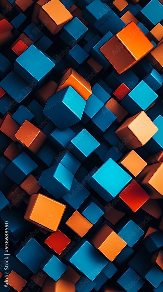Abstract background of colored cubes Abstract background of colored cubes