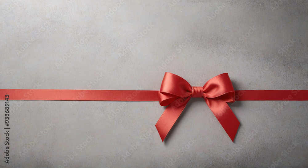 red ribbon and bow on wooden background red ribbon and bow on wooden background