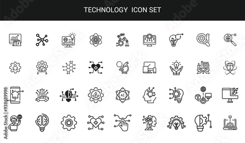 Technology and business icon set