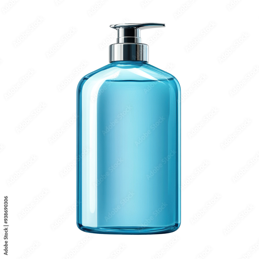 This sleek, transparent blue pump bottle features a stylish design, perfect for dispensing liquids like soap, lotion, or shampoo in modern spaces. This sleek, transparent blue pump bottle features a stylish design, perfect for dispensing liquids like soap, lotion, or shampoo in modern spaces.