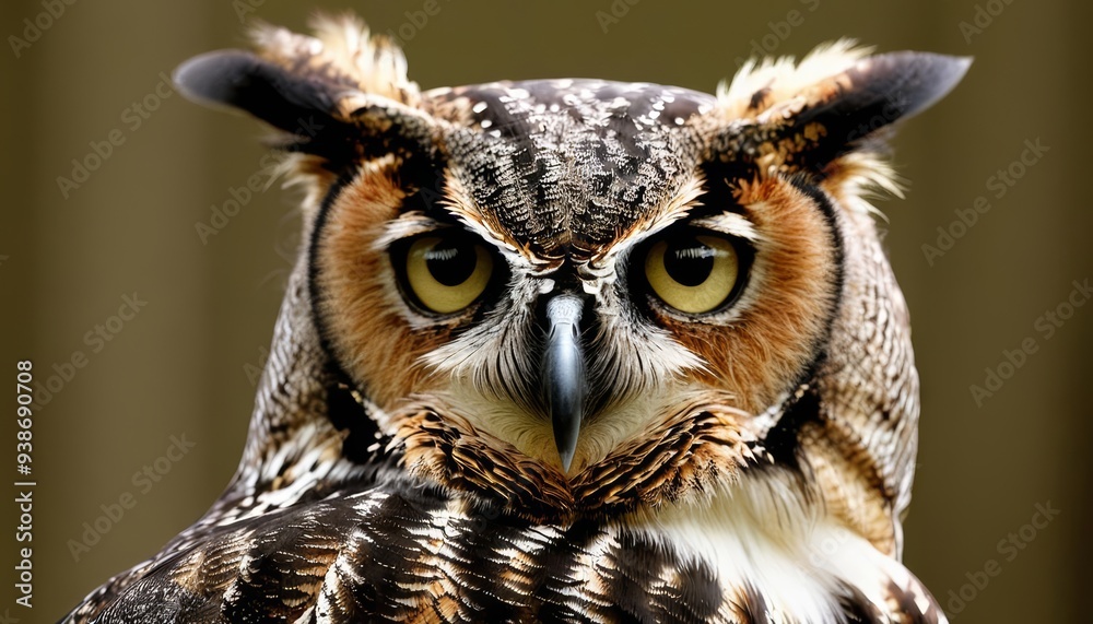 Fototapeta premium Eyes of Wisdom The Owls Intense Gaze
