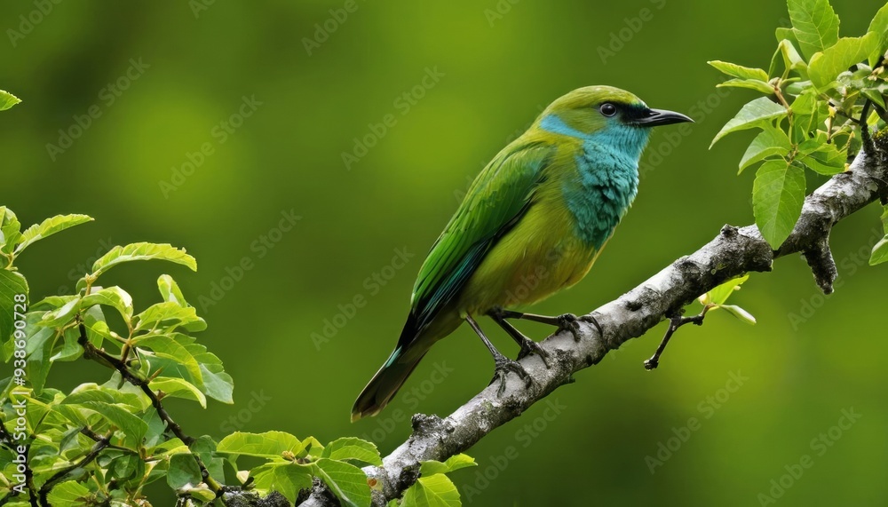 Vibrant bird perched on branch natures beauty captured Vibrant bird perched on branch natures beauty captured