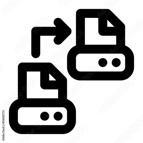 data migration, data transfer, moving data, data transform, backup data, data engineering outline icon