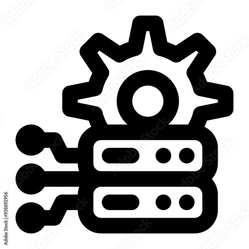 database system, database management, data engineering, data processing, data architecture, data technology outline icon