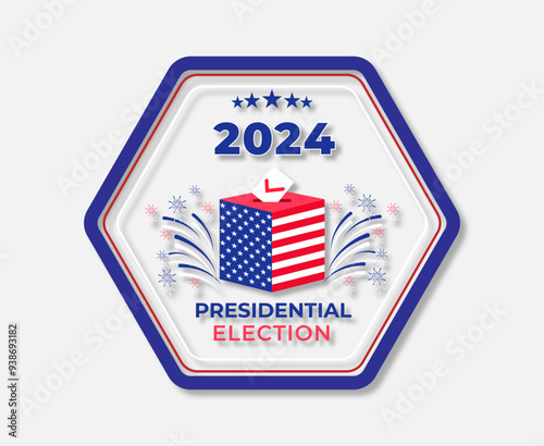 Illustrated us presidential election in 2024 concept
