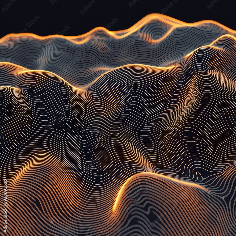 Abstract wavy landscape with flowing lines in vibrant colors Abstract wavy landscape with flowing lines in vibrant colors