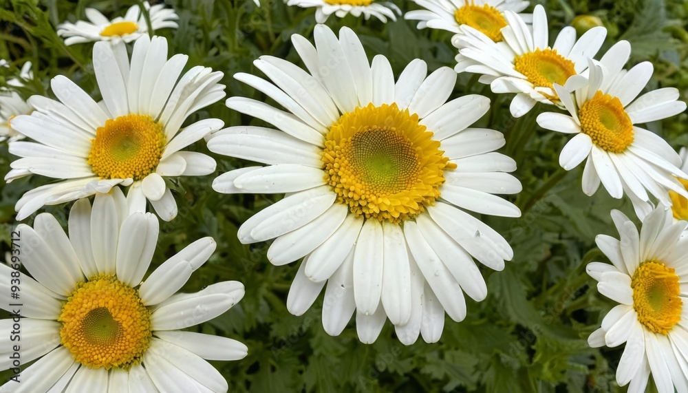 Fototapeta premium Blooming Joy A Field of White and Yellow Daisies