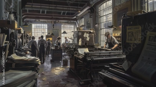Vintage Printing Press in Action