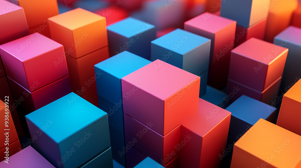 Abstract background of colored cubes Abstract background of colored cubes