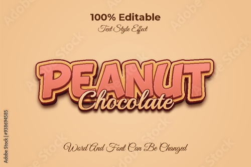 Peanut chocolate editable text effect template