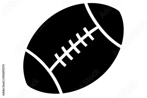American football ball icon, Football silhouette, American football ball svg, Sports ball vector illustration

