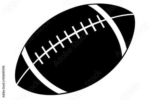 American football ball icon, Football silhouette, American football ball svg, Sports ball vector illustration

