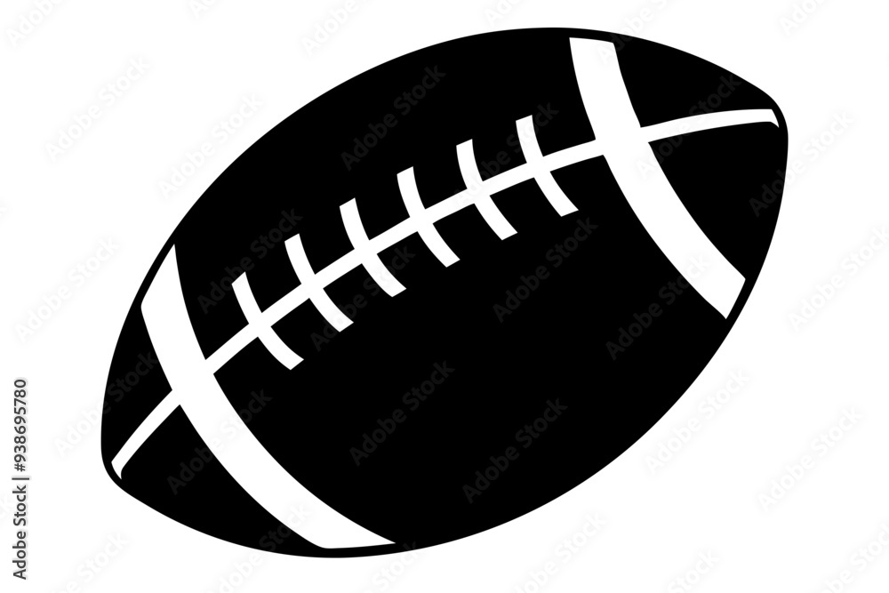 American football ball icon, Football silhouette, American football ball svg, Sports ball vector illustration

