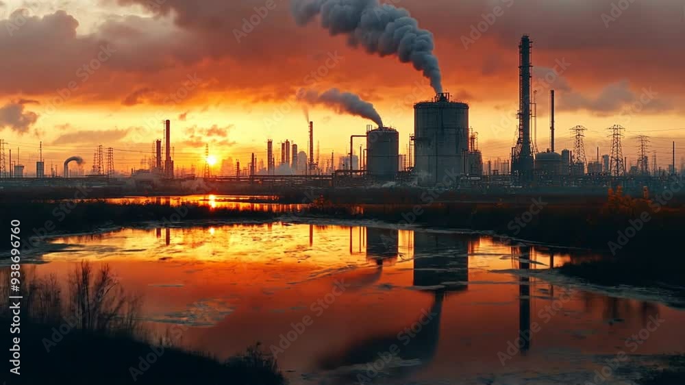 Toxic fumes from industrial plants, air pollution, environmental destruction. Toxic fumes from industrial plants, air pollution, environmental destruction.
