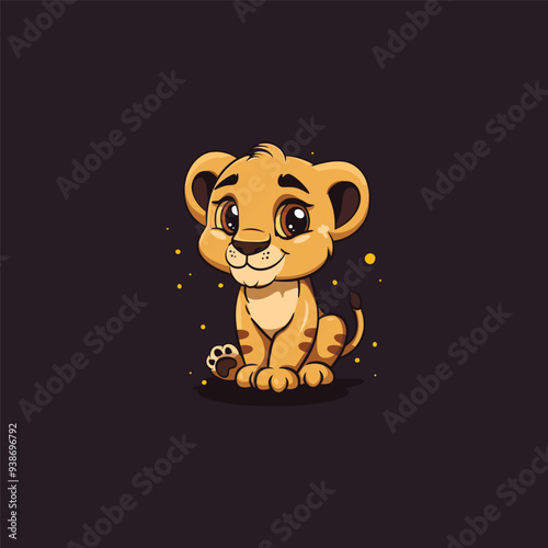 cute lion cub mascot image