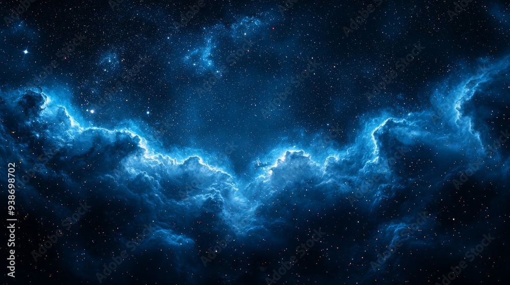 Fototapeta premium background with stars blue light