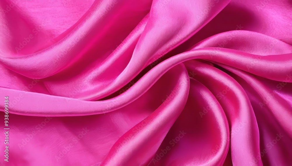Obraz premium Vibrant pink silk fabric soft and luxurious