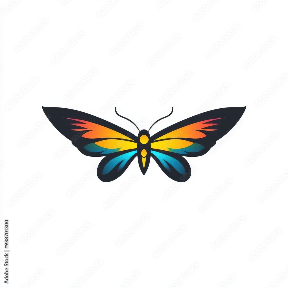 Colorful butterfly illustration with vibrant wings Colorful butterfly illustration with vibrant wings