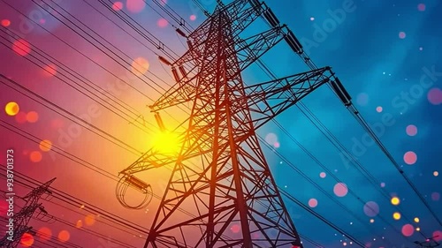 To install the cables, an electrician climbs up an electric pole while donning a safety harness. Electrician climbing an electric pole, electrician mechanic