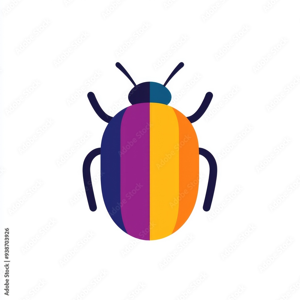 Colorful stylized insect illustration logo design Colorful stylized insect illustration logo design
