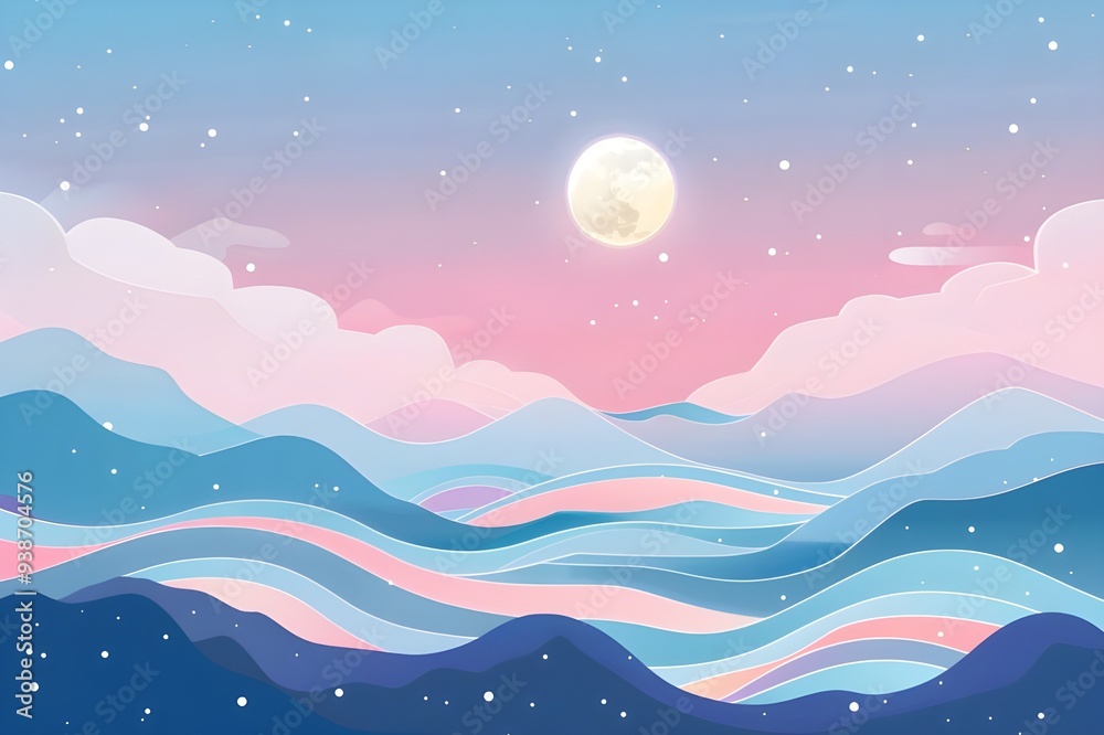 Obraz premium Night Sky Landscape