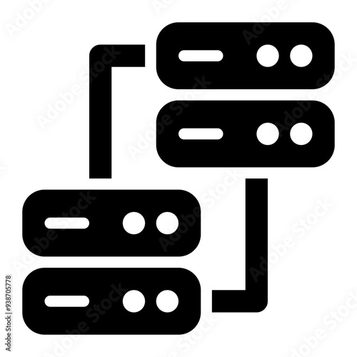 relational database, distributed database, data storage, rdbms, database, connection, integration solid or glyph icon