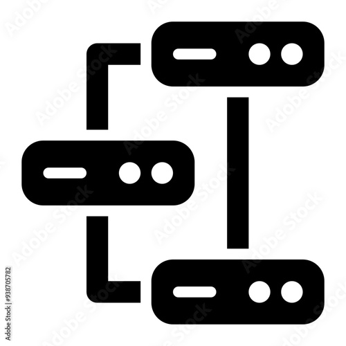 distributed database, decentralized database, data storage, database, data engineering, database system solid or glyph icon